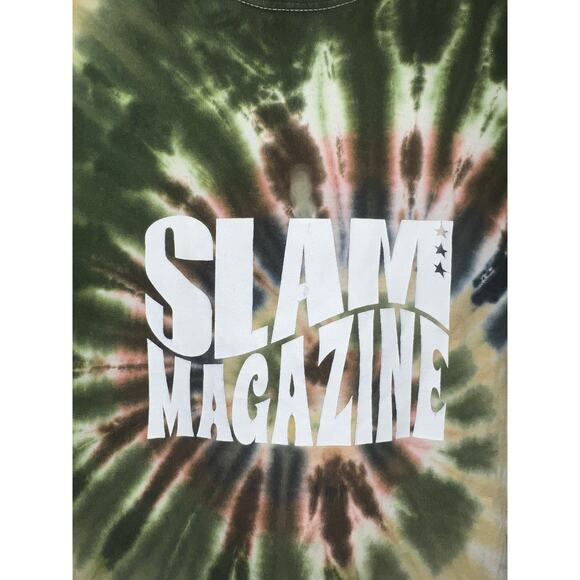 Vintage Slam Magazine Shirt Basketball Hoop Green Tie Dye Tee Large - Picture 3 of 10